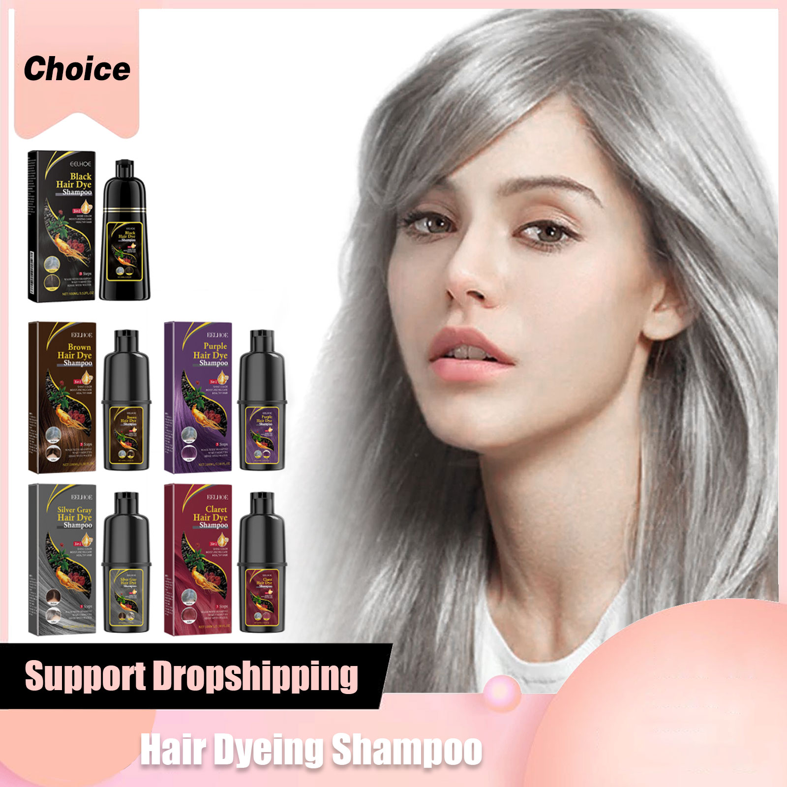 Purple Toning Shampoo - Hair Dyeing Shampoo 3-in-1 Rapid Hair