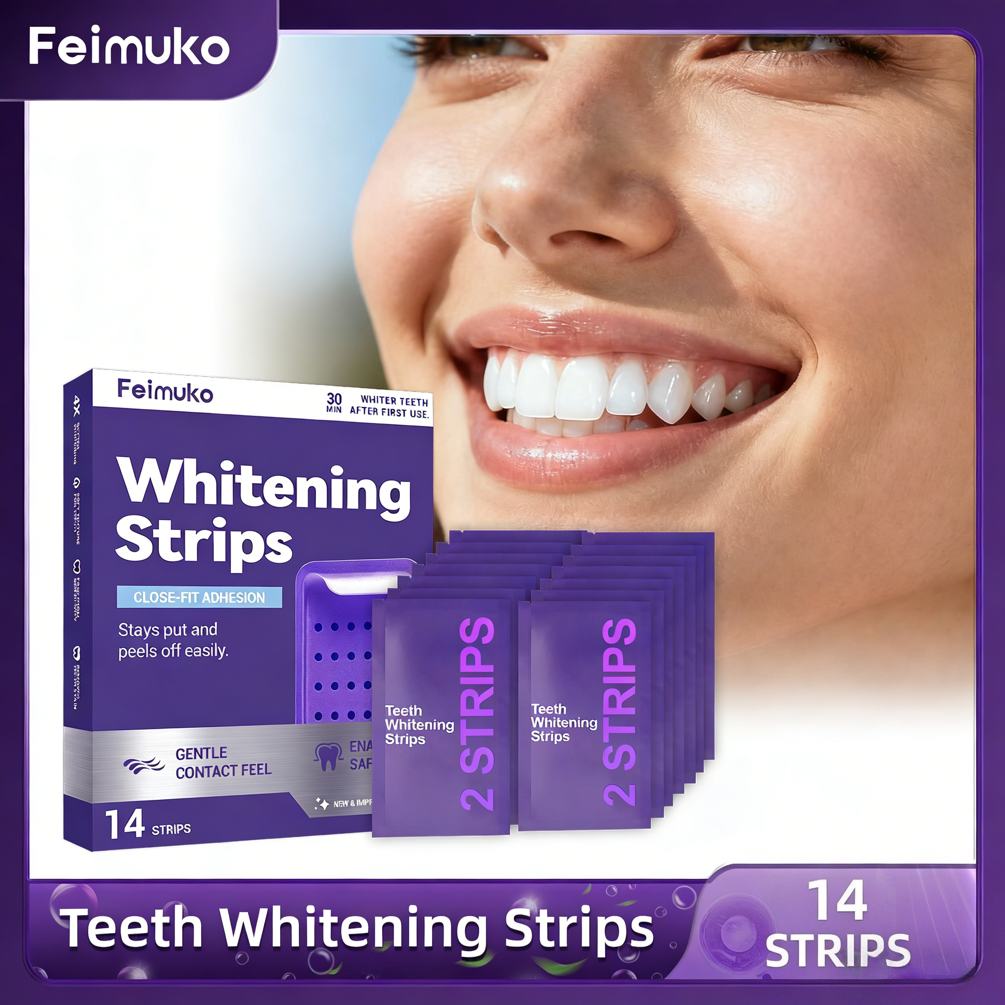 Purple Toning Shampoo - Purple Teeth Whitening Strips Oral Cleaning