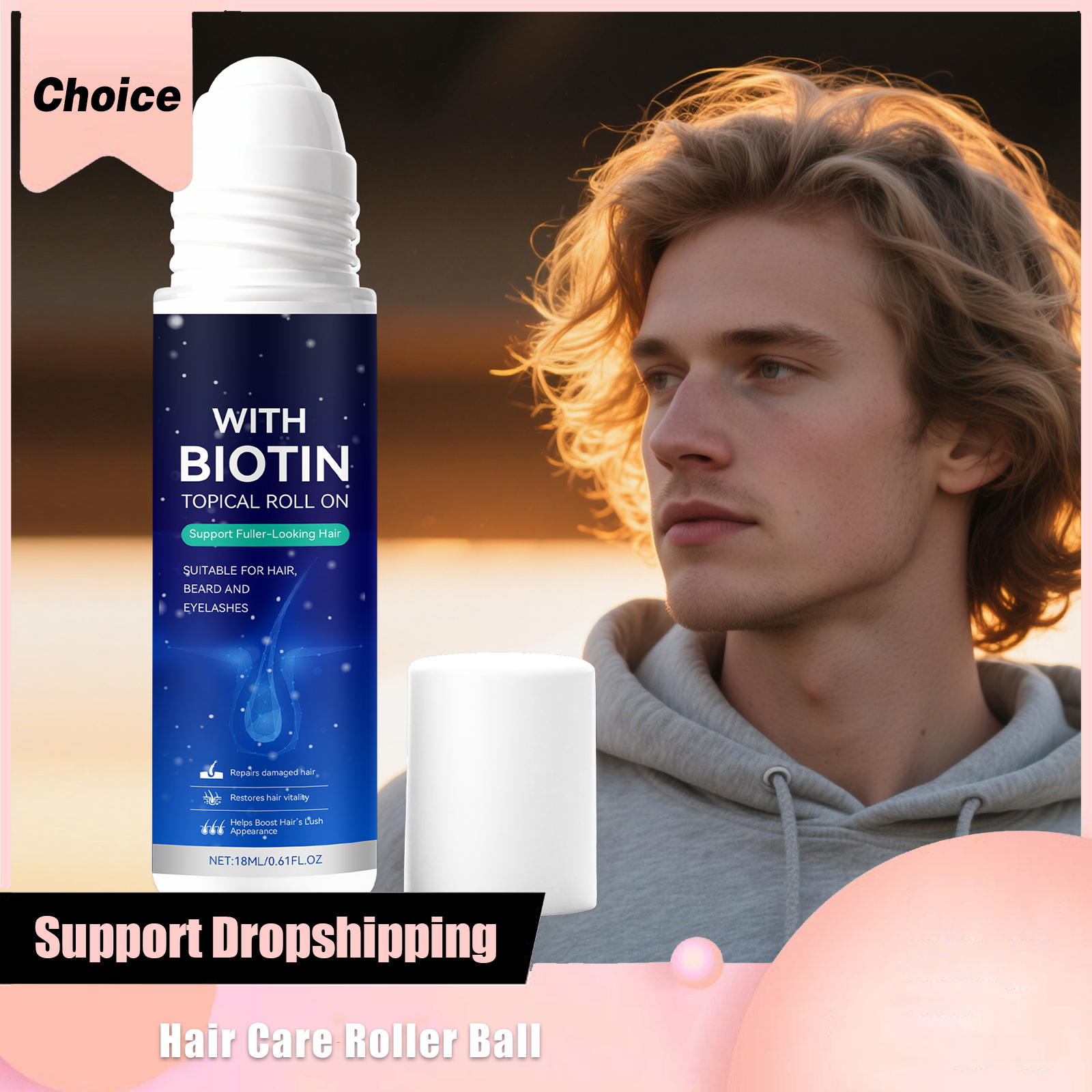 Hair Care Serum - Men Hair Care Roll-On Ball Repair