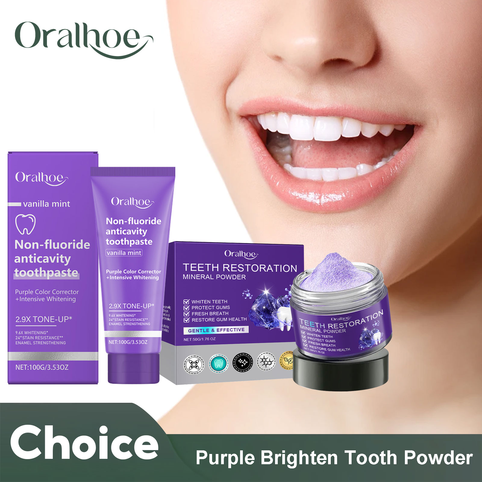 Teeth Restoration Mineral Powd - đánh giá và giá Purple Toning Shampoo