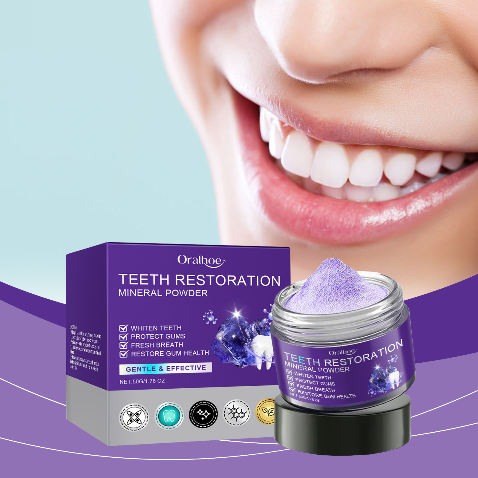 Teeth Restoration Mineral Powd - đánh giá và giá Purple Toning Shampoo