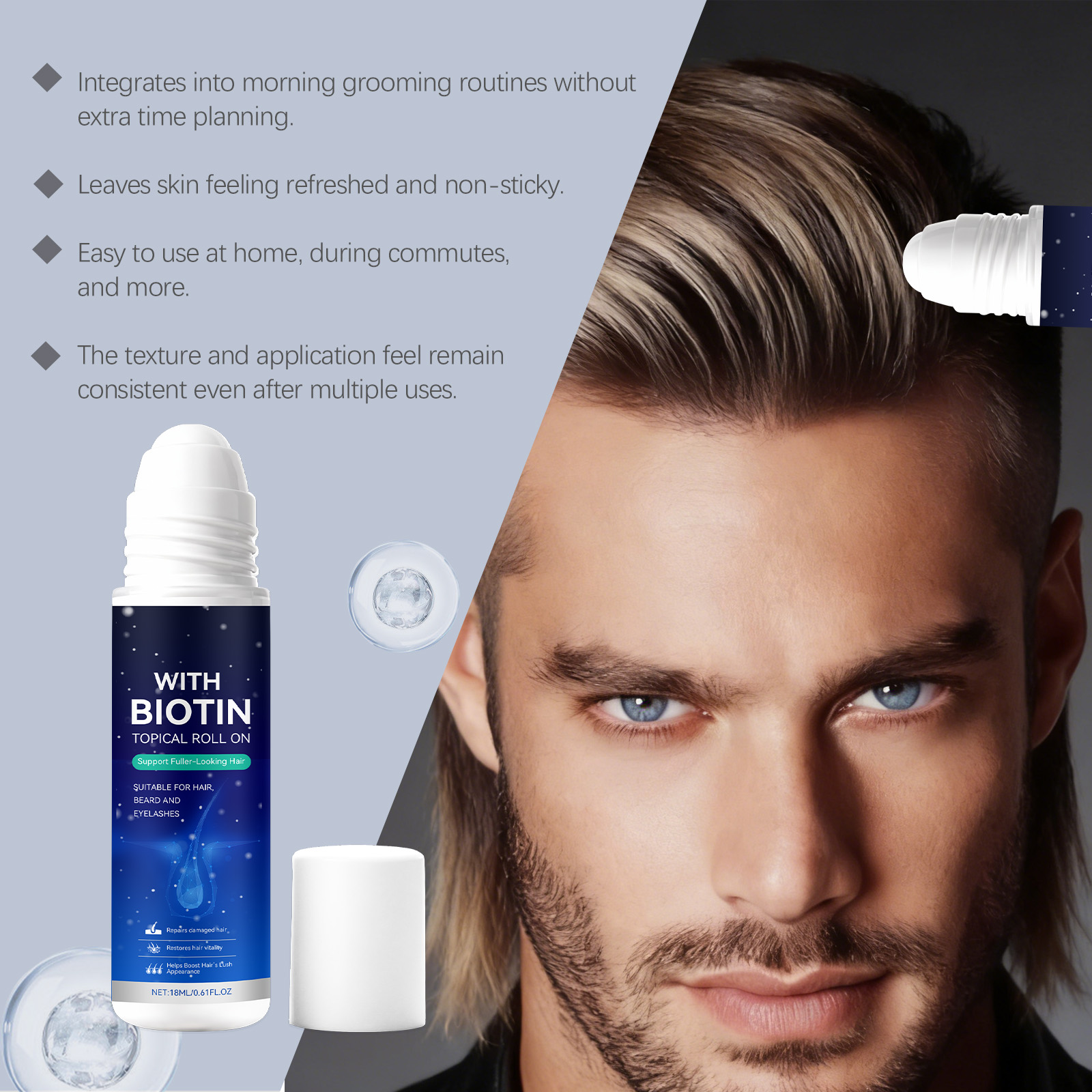 Men Hair Care Roll-On Ball Rep - đánh giá và giá Hair Care Serum