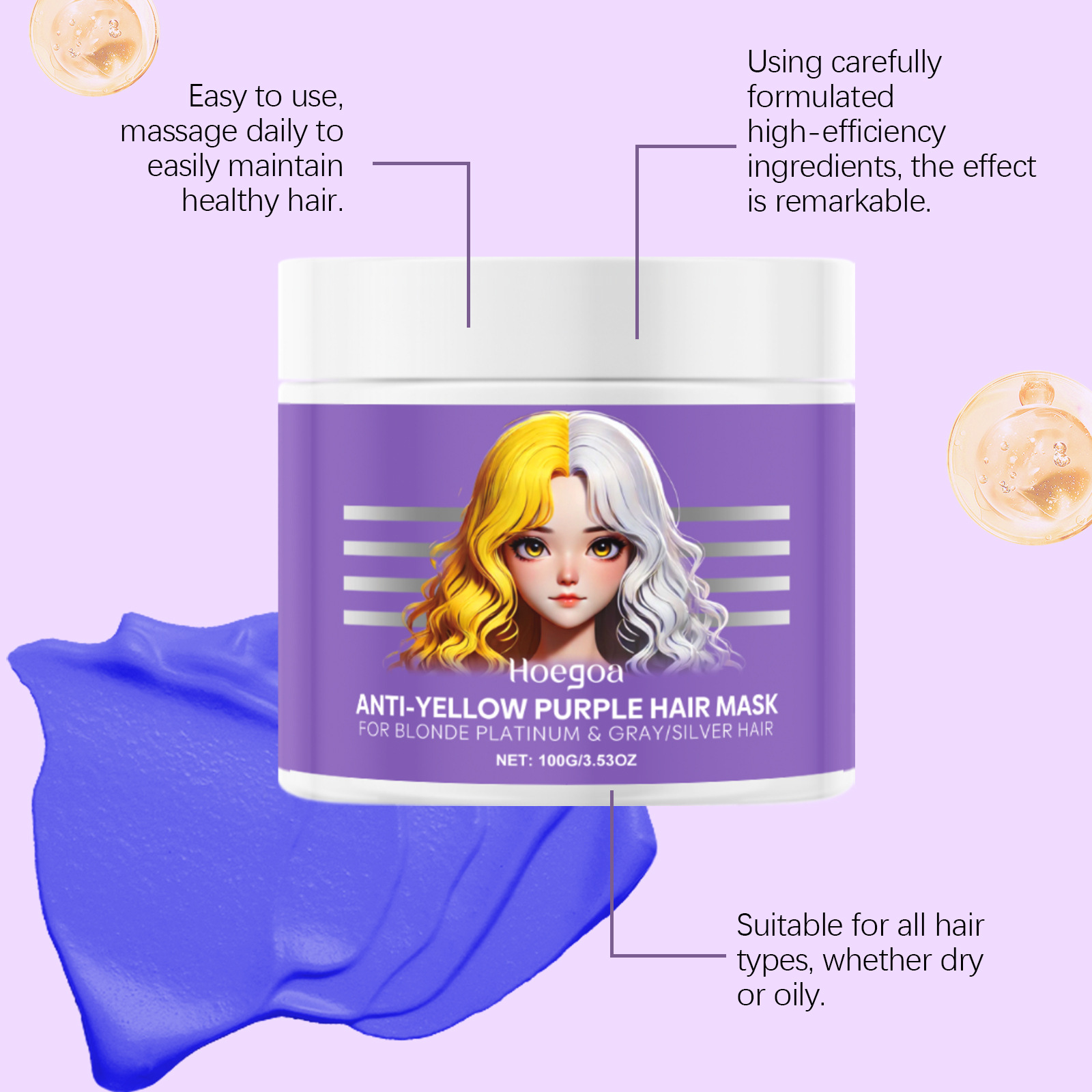 Purple Hair Mask Cover Gray Ha - đánh giá và giá Purple Toning Shampoo