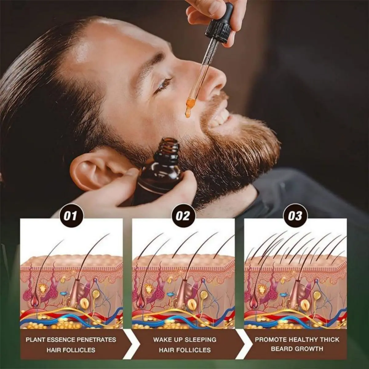 Fast Beard Growth Oil Beard Oi - đánh giá và giá Hair Care Essence Oil Spray