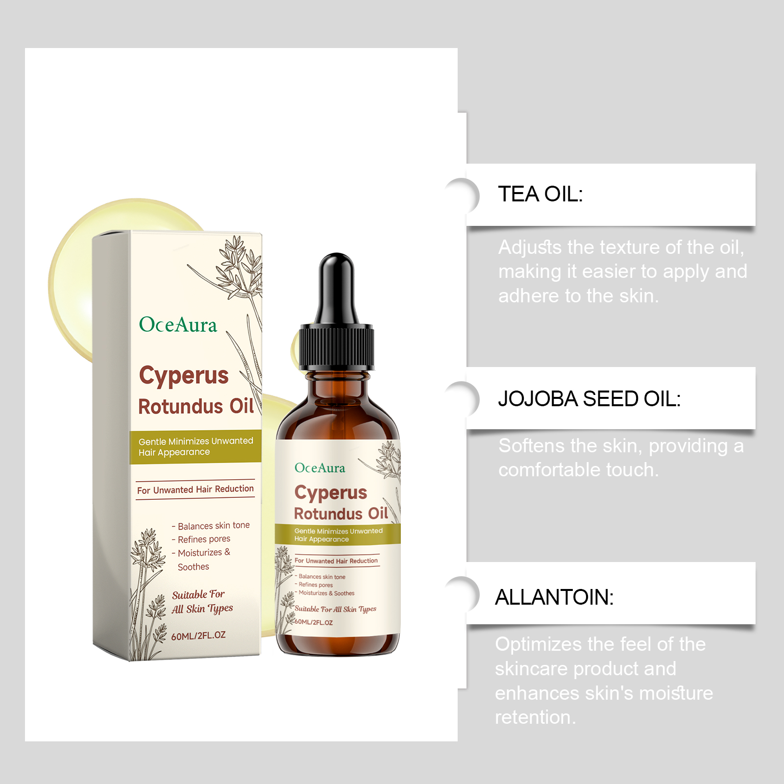 Cyperus Rotundus Hair Removal  - đánh giá và giá Hair Care Essence Oil Spray