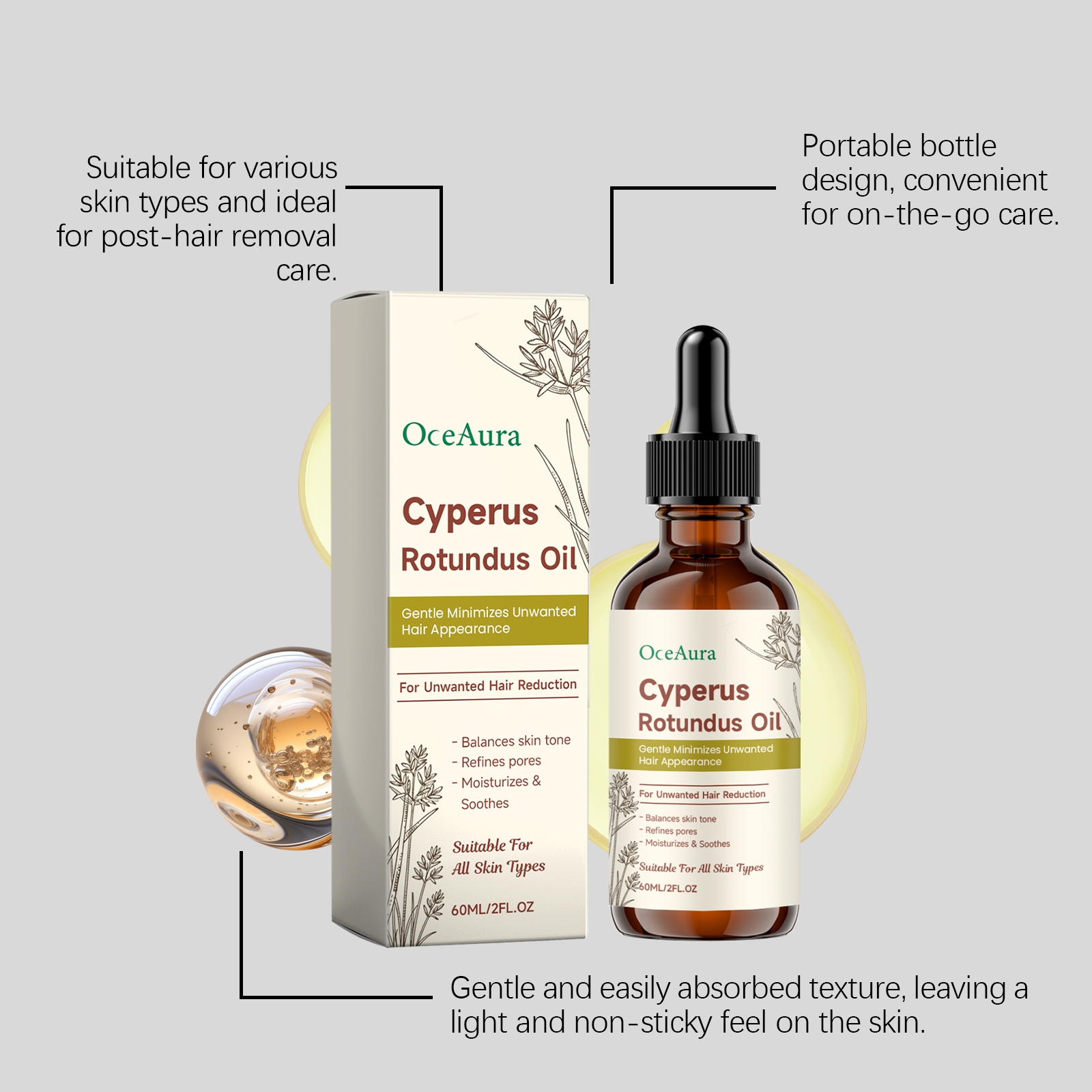 Cyperus Rotundus Hair Removal  - đánh giá và giá Hair Care Essence Oil Spray