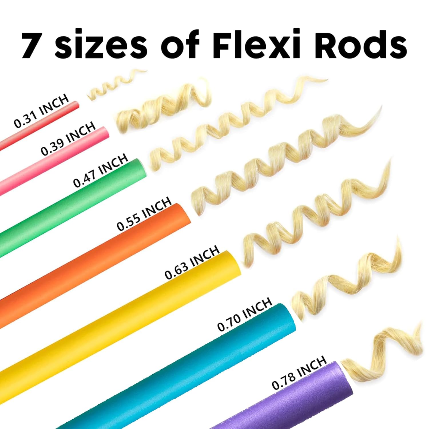 47pcs 7in Flexi Rods Hair Curl - đánh giá và giá Hair Roller Set Flexi